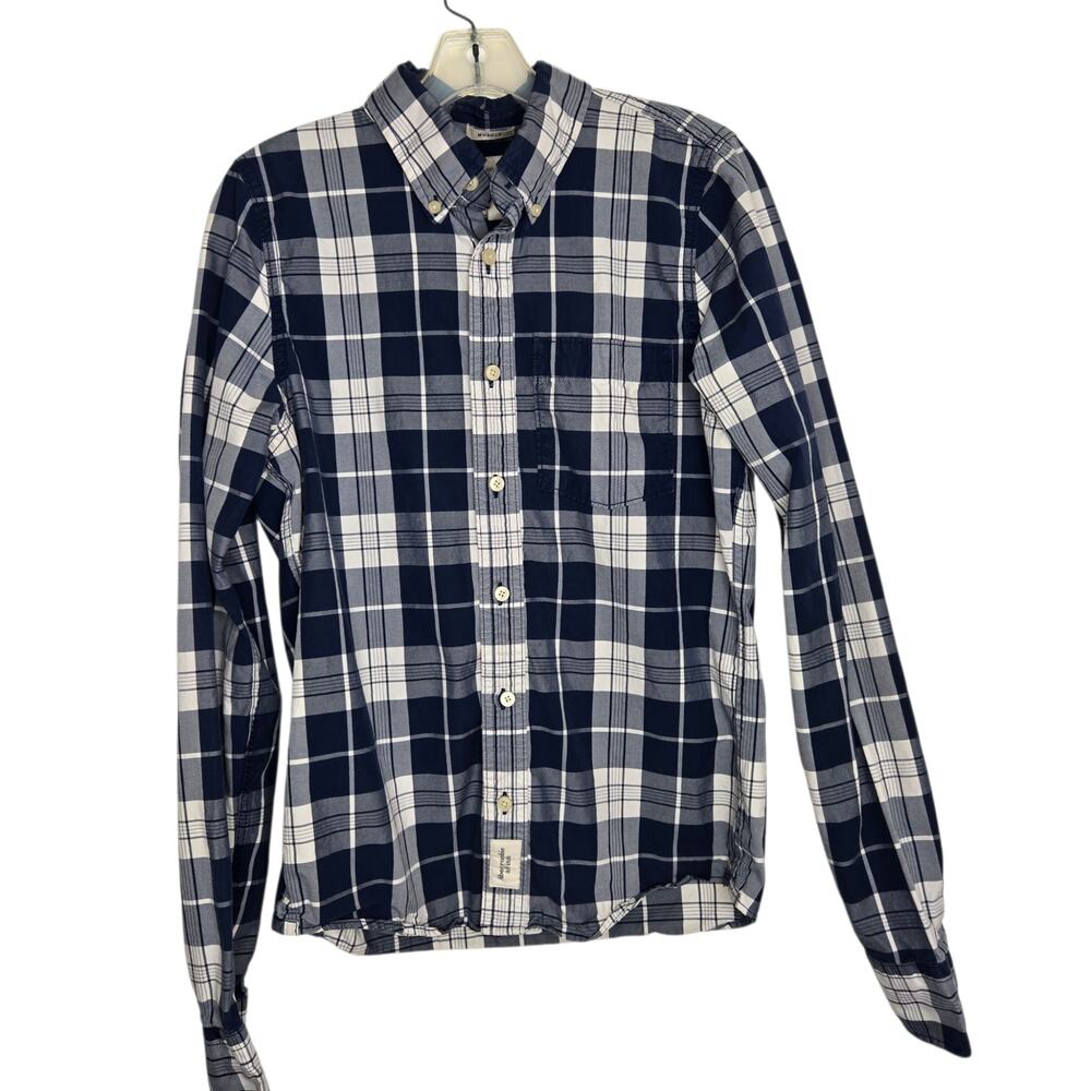 Abercrombie & Fitch Muscle Fit Shirt Work Office Plaid Button Down Men Medium